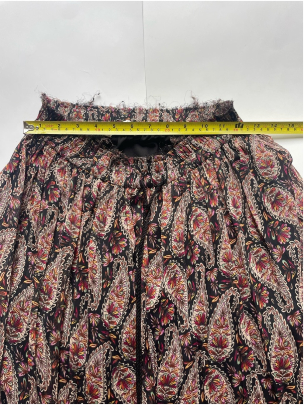 ZARA Boho Paisley Tiered Maxi Skirt | Drawstring Waist | Size xs - Picture 2 of 5